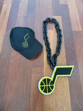Aminco Utah Jazz Fan Chain and Cap Set